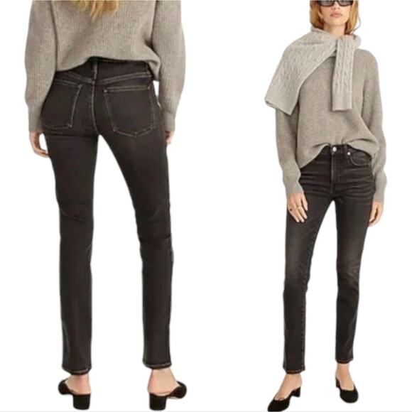 J. CREW Shadow‎ Black 9" Vintage STRAIGHT Jeans Size 26 - Picture 4 of 11
